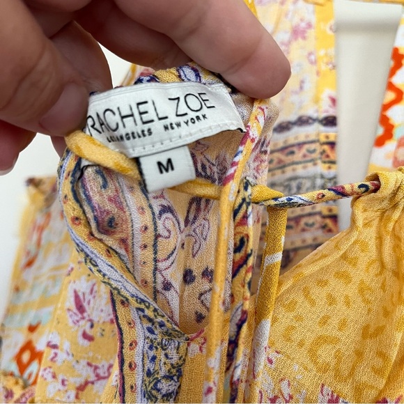 Rachel Zoe Bellini Halter Top Boho Hippy Size Medium Tank Patchwork Peplum - Picture 6 of 8